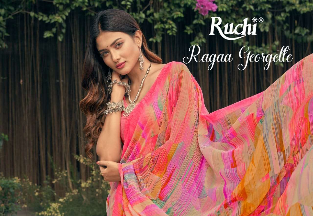 Ruchi Saree Ragaa Georgette Vol 4 Georgette Print Fancy Saree Exporter