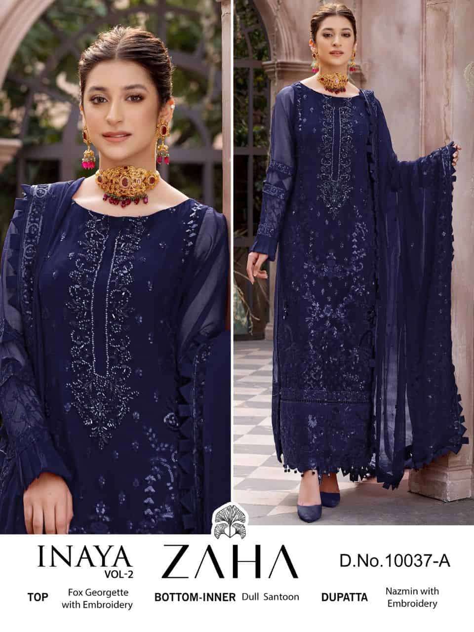 Zaha 10037 A Pakistani Fancy Designer Salwar Suit Collection
