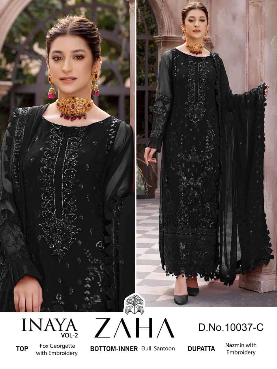 Zaha 10037 D Pakistani Party Wear Salwar Suit Collection