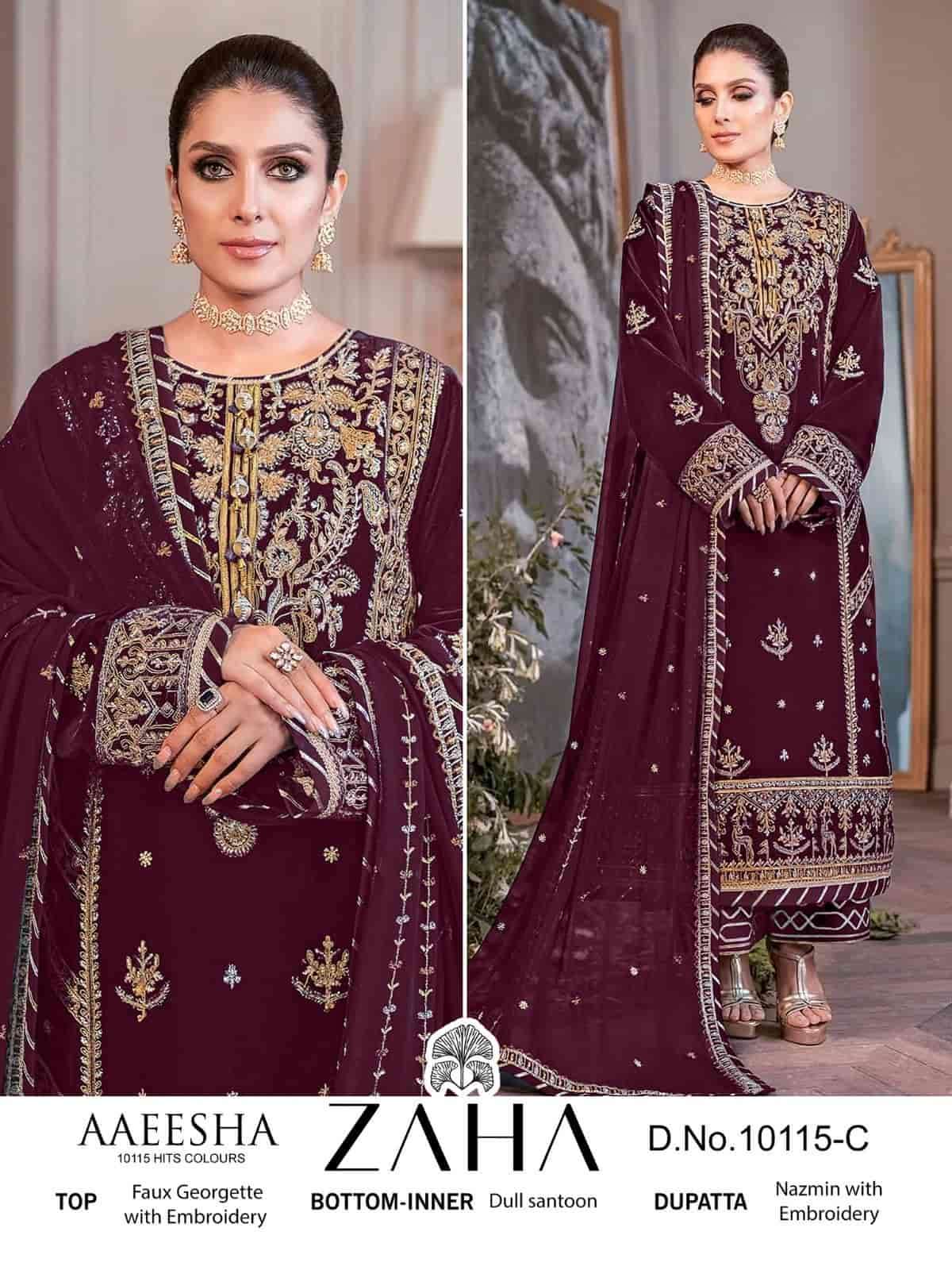 Zaha 10115 C Pakistani Exclusive Heavy Designer Suit Collection