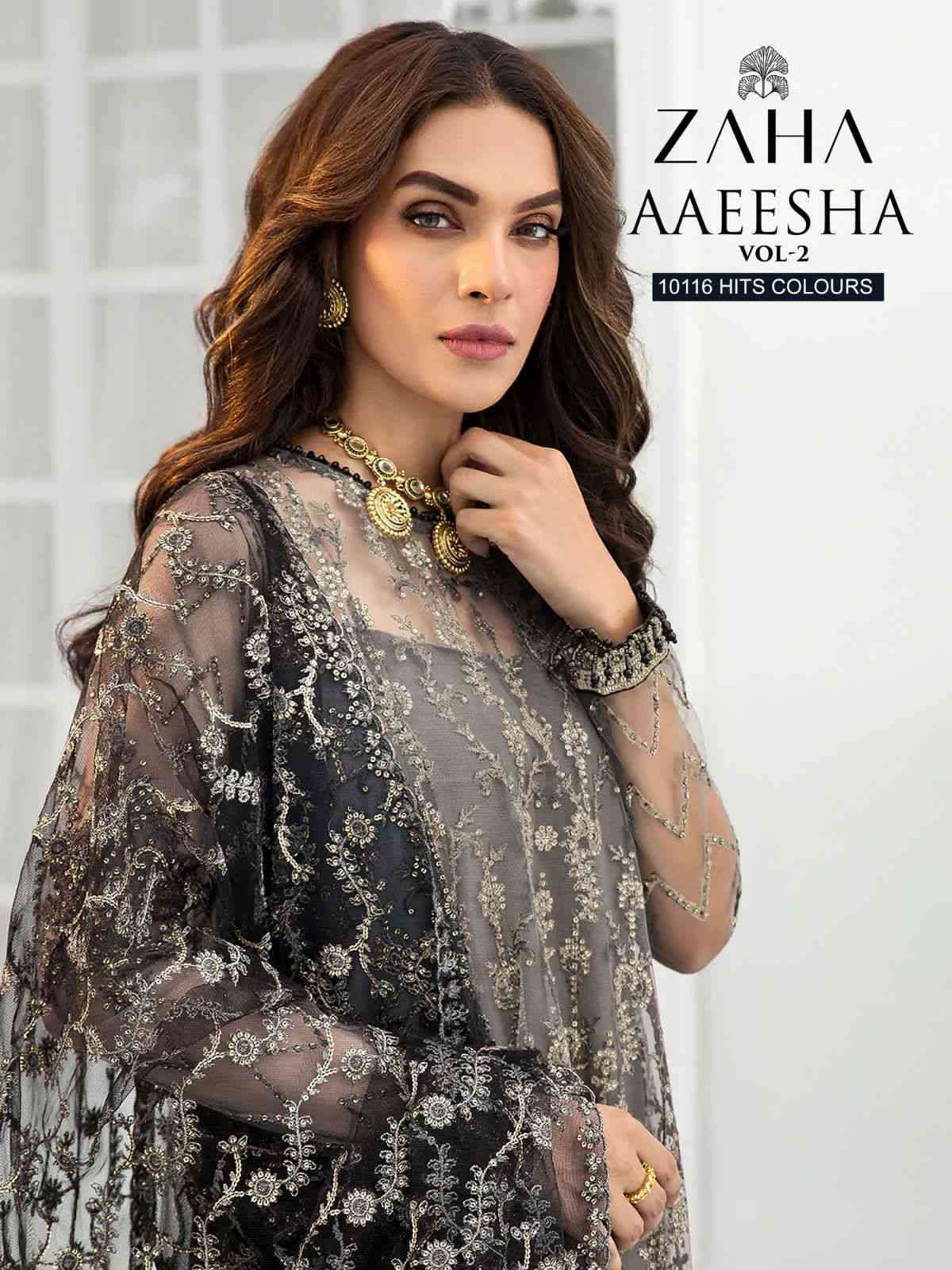 Zaha Aaeesha Vol 2 10116 Hits Colours Wedding Wear Pakistani Suit Suppliers