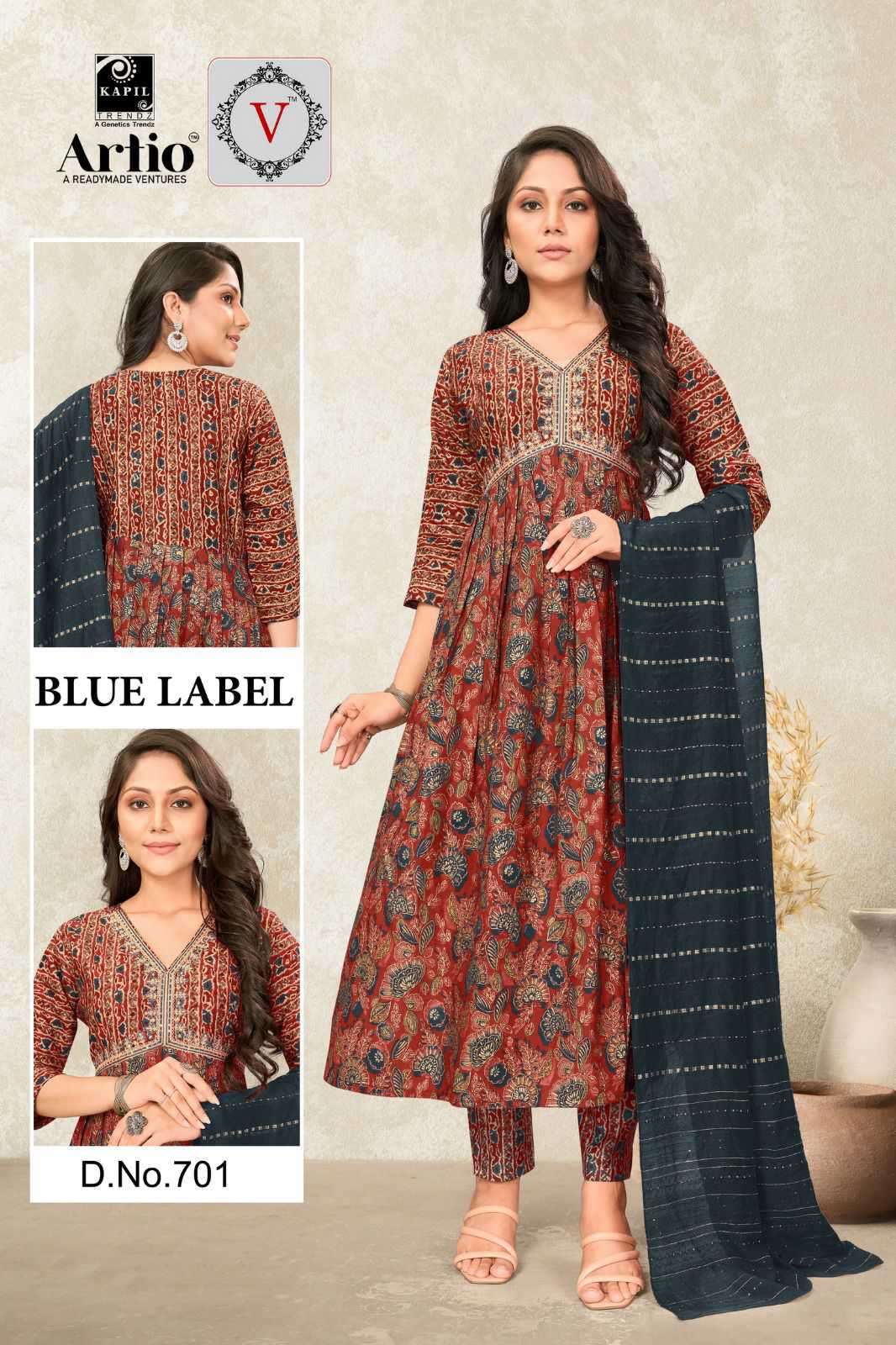 Artio Blue Label By Kapil Trends Readymade Aliya Style Dress Catalog Exporter