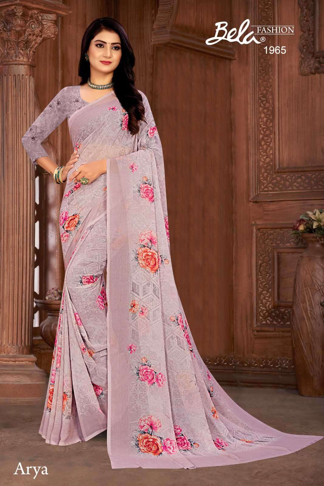 Bela Arya Fancy Digital Floral Print Exclusive Saree Catalog Dealers