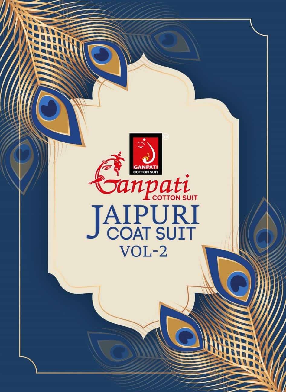 Ganpati Jaipuri Coat Suit Vol 2 Fancy Cotton Cord Set Ladies Wear Collection