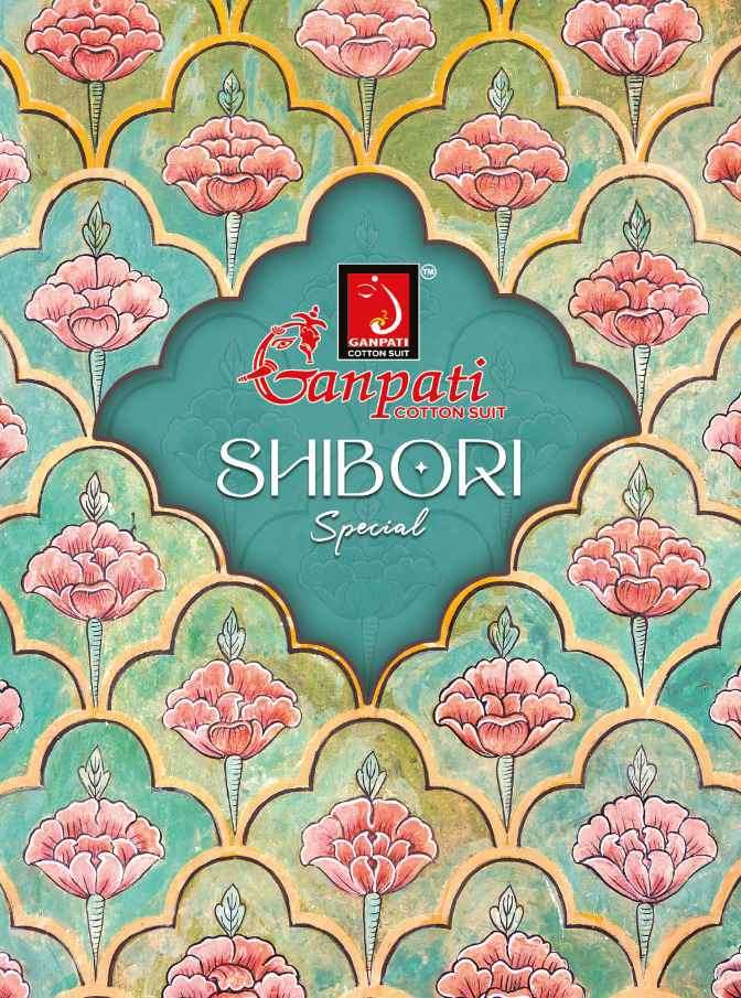Ganpati Shibori Special Printed Cotton Bandhani Dress Material New Collection