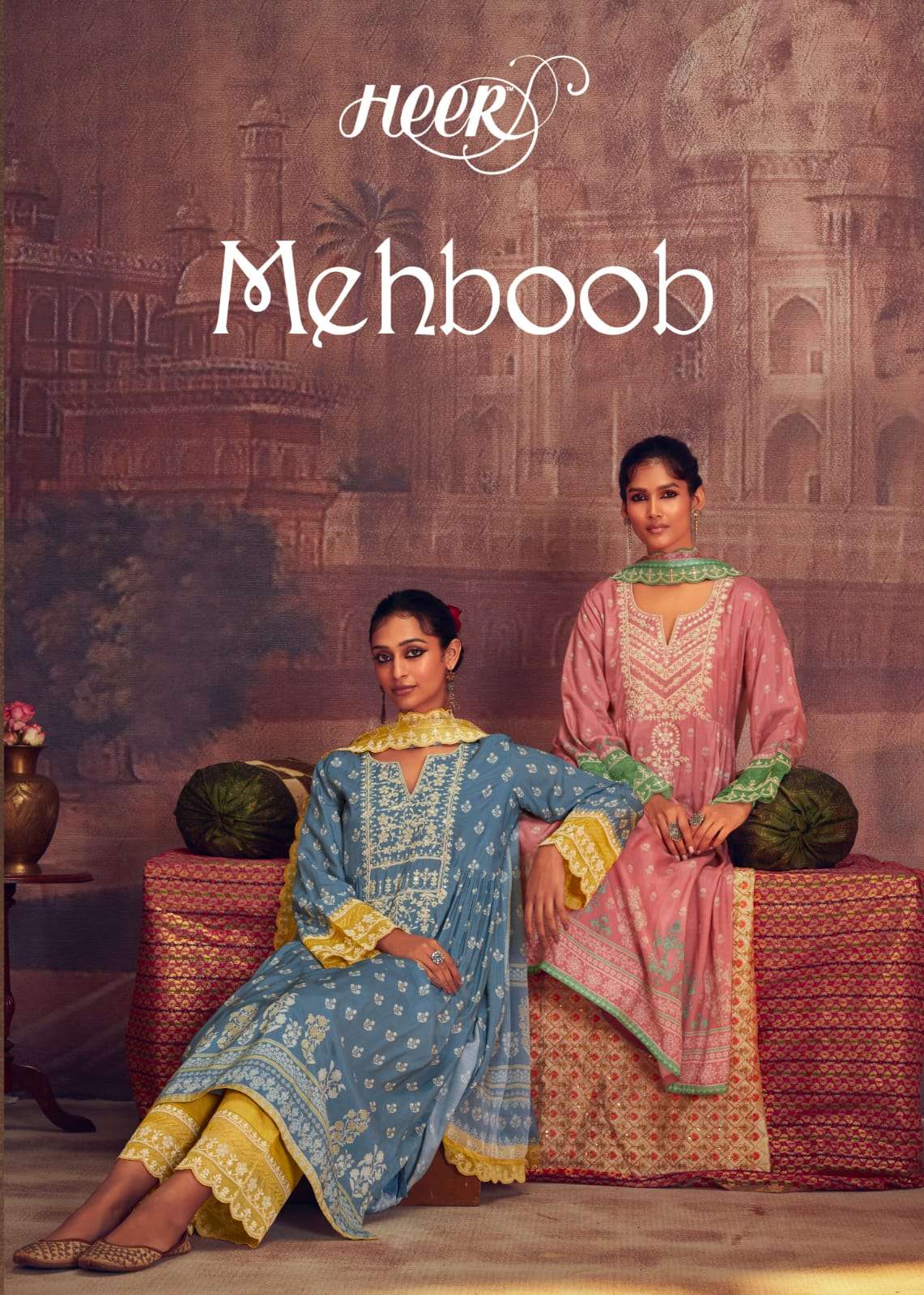 Kimora Heer Mehboob Designer Muslin Silk Salwar suit catalog Wholesale Supplier