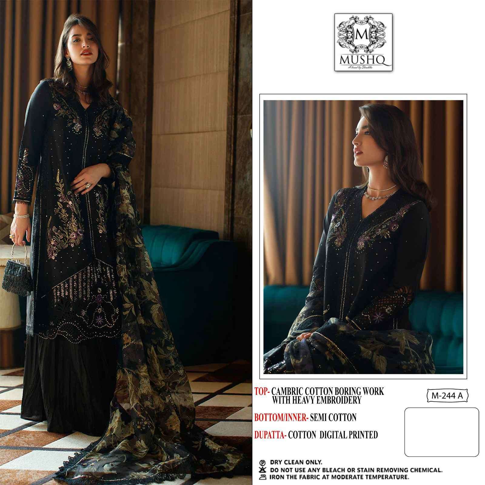 Mushq M 244 A Fancy Work Pakistani Dress New Collection