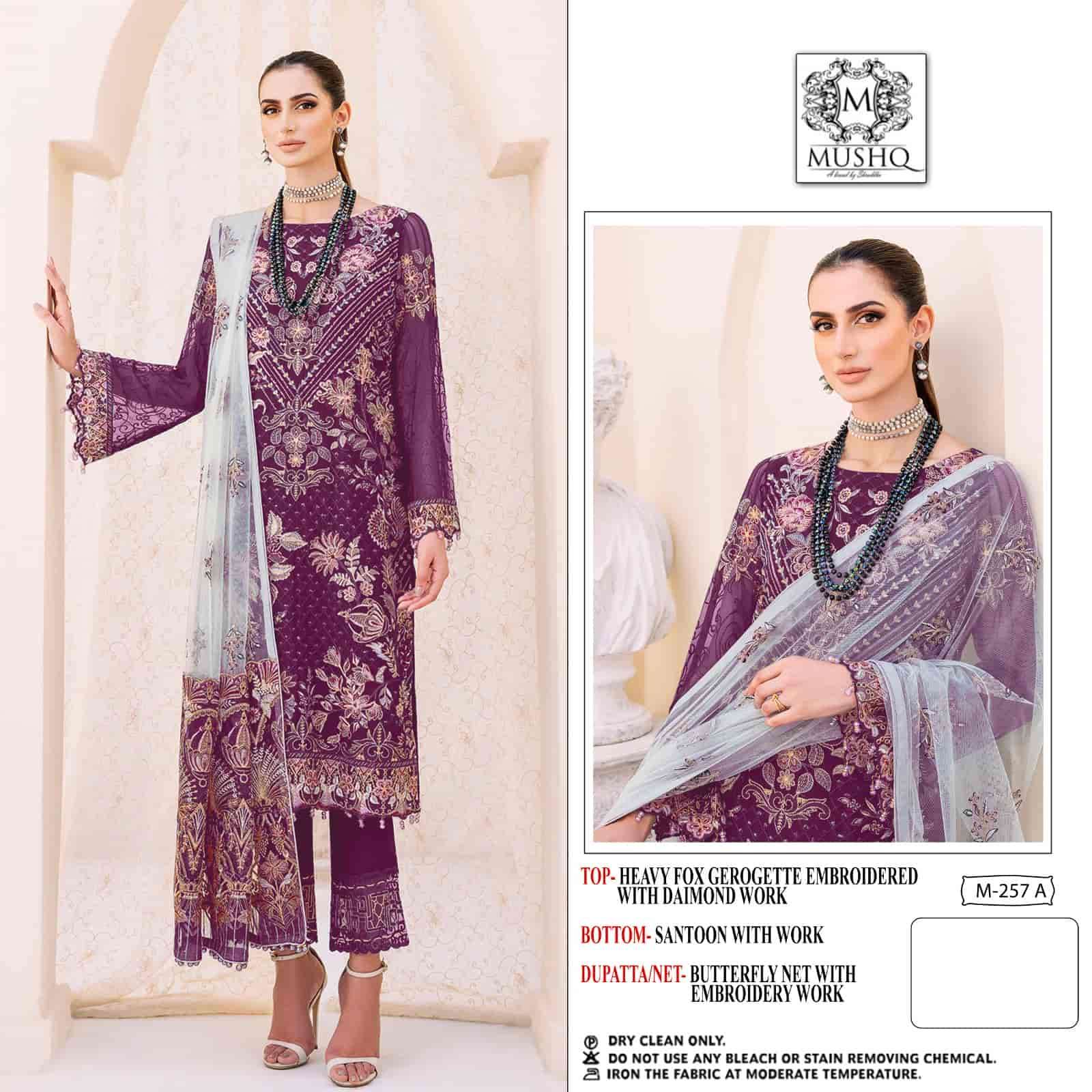 Mushq M 257 Colors Pakistani Exclusive Designer Suit Online Supplier