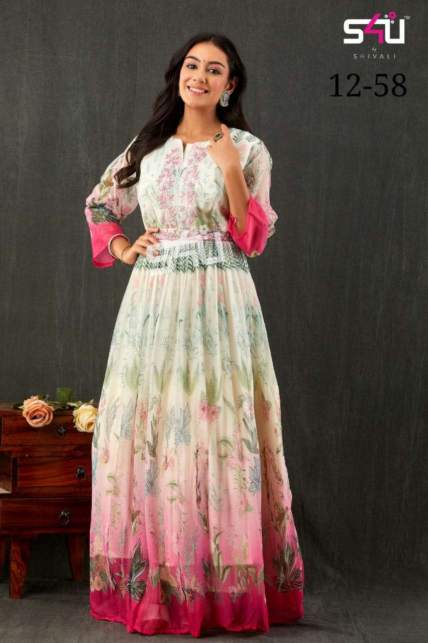 S4U 12-58 Indo Western Style Fancy Gown Online Collection 