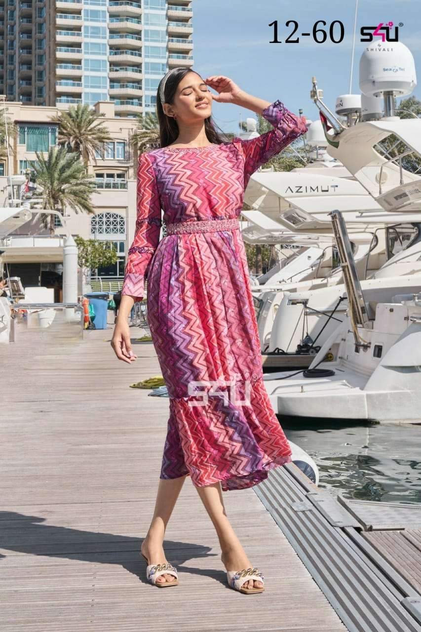 S4U 12-60 Ladies Collection Frock Style Long Kurti Western Outfit Suppliers