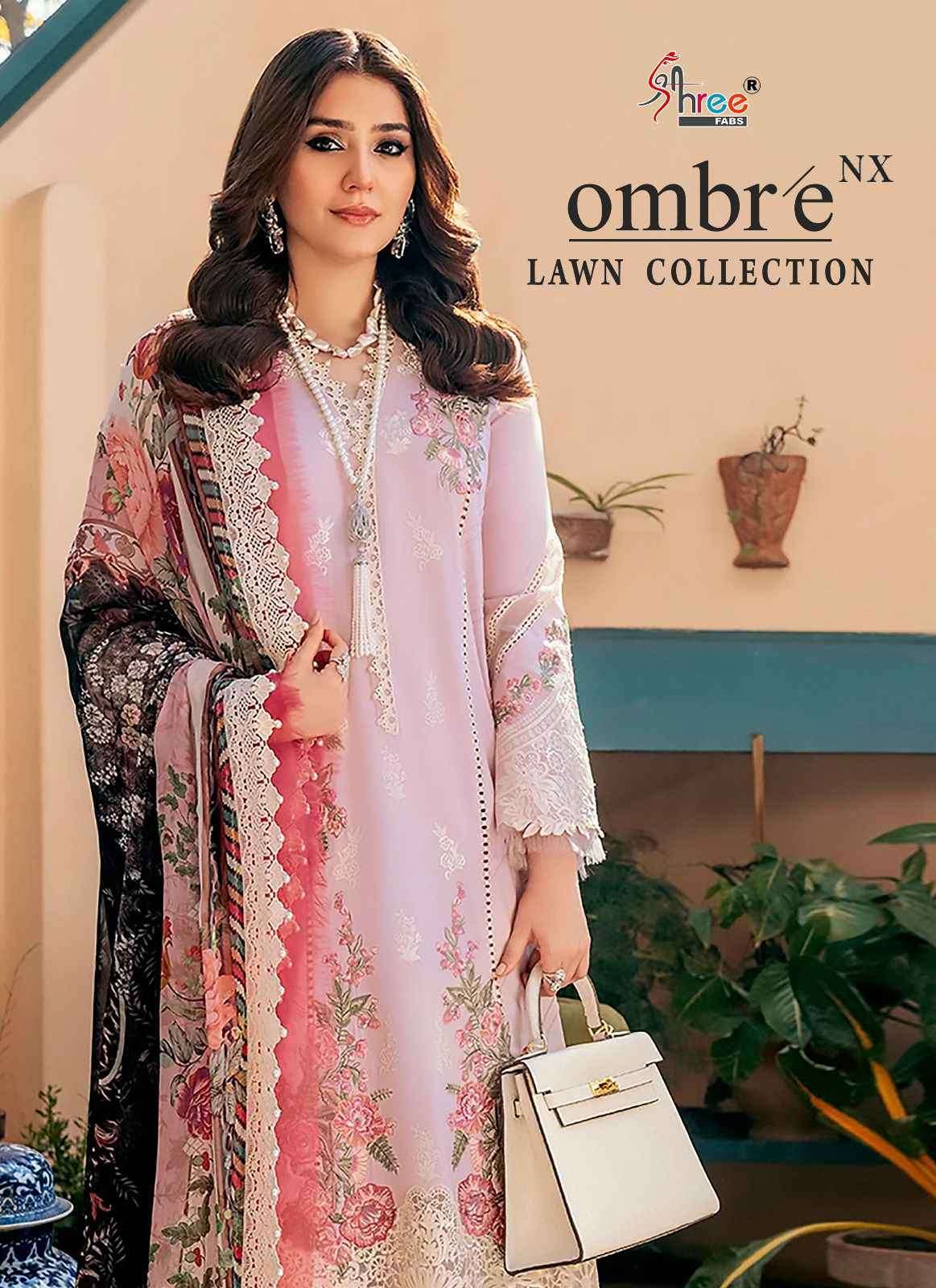 Shree Fabs Ombre Lawn Collection Nx Fancy Embroidered Pakistani Cotton Suit Supplier