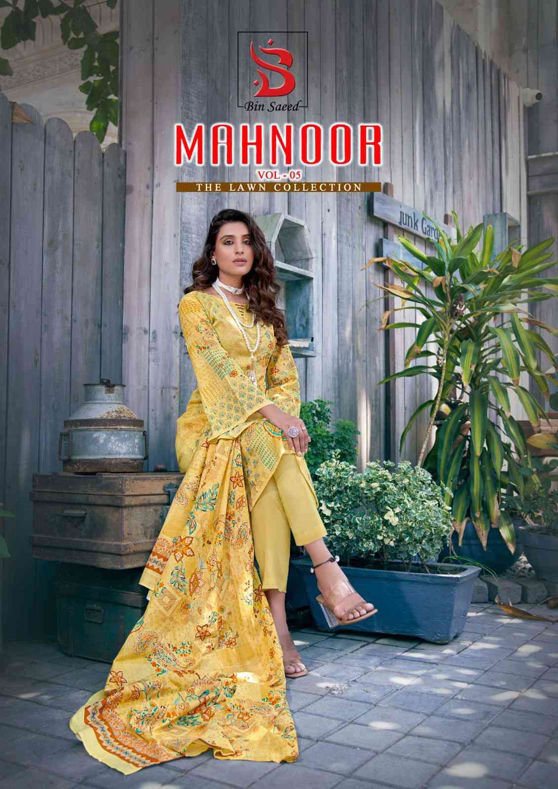 Yashika Bin Saeed Mahnoor Vol 5 Fancy Karachi Cotton Dress Material Exporter