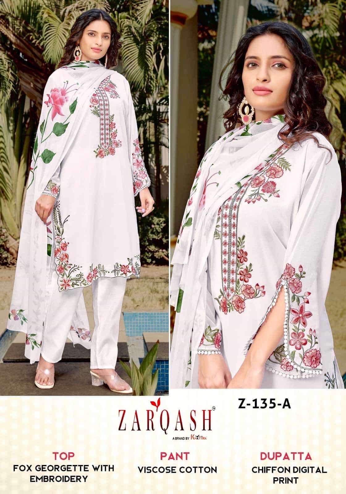 Zarqash Z 135 A Pakistani Formal Wear Style Readymade Suit Supplier