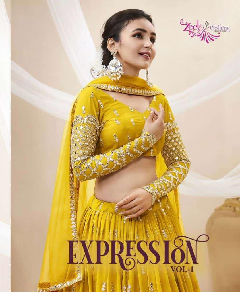 Zeel Clothing Expression Vol 1 Wedding Wear Style Lehenga Choli Collection