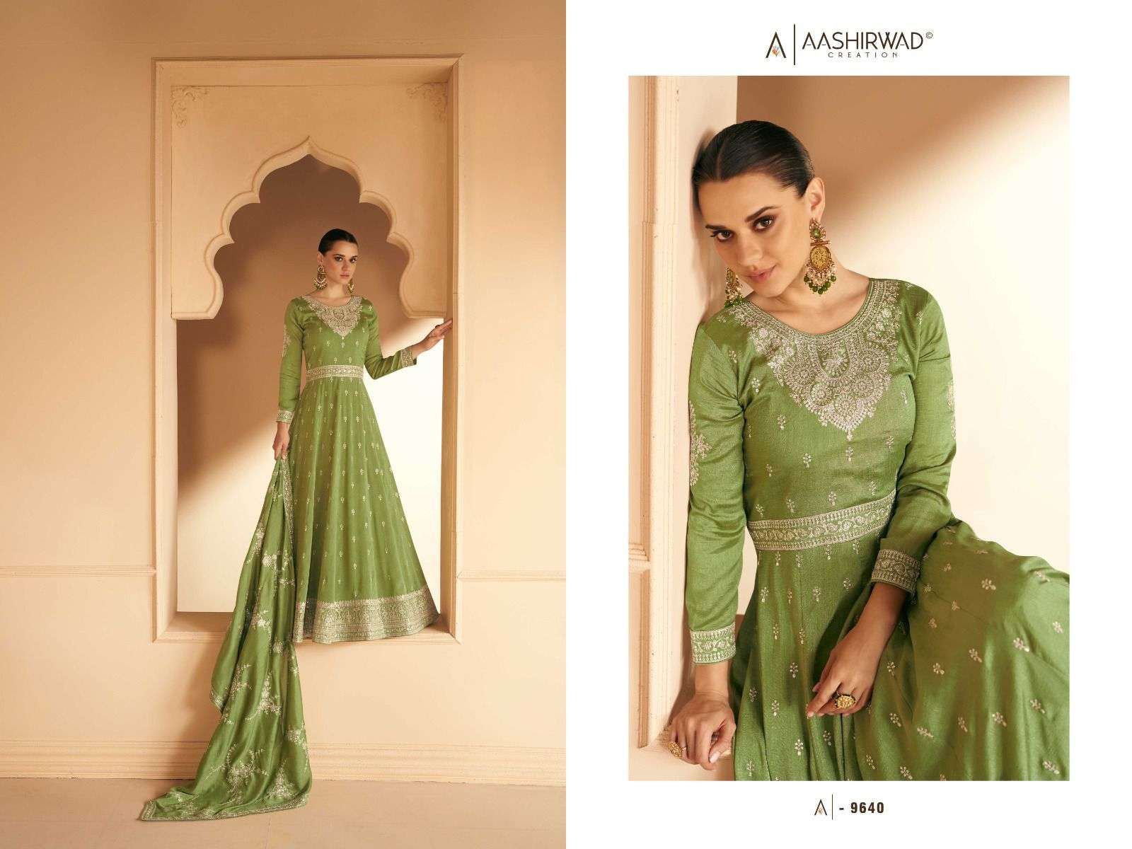 Aashirwad 9640 Safar Premium Silk Party Wear Gown Online Supplier