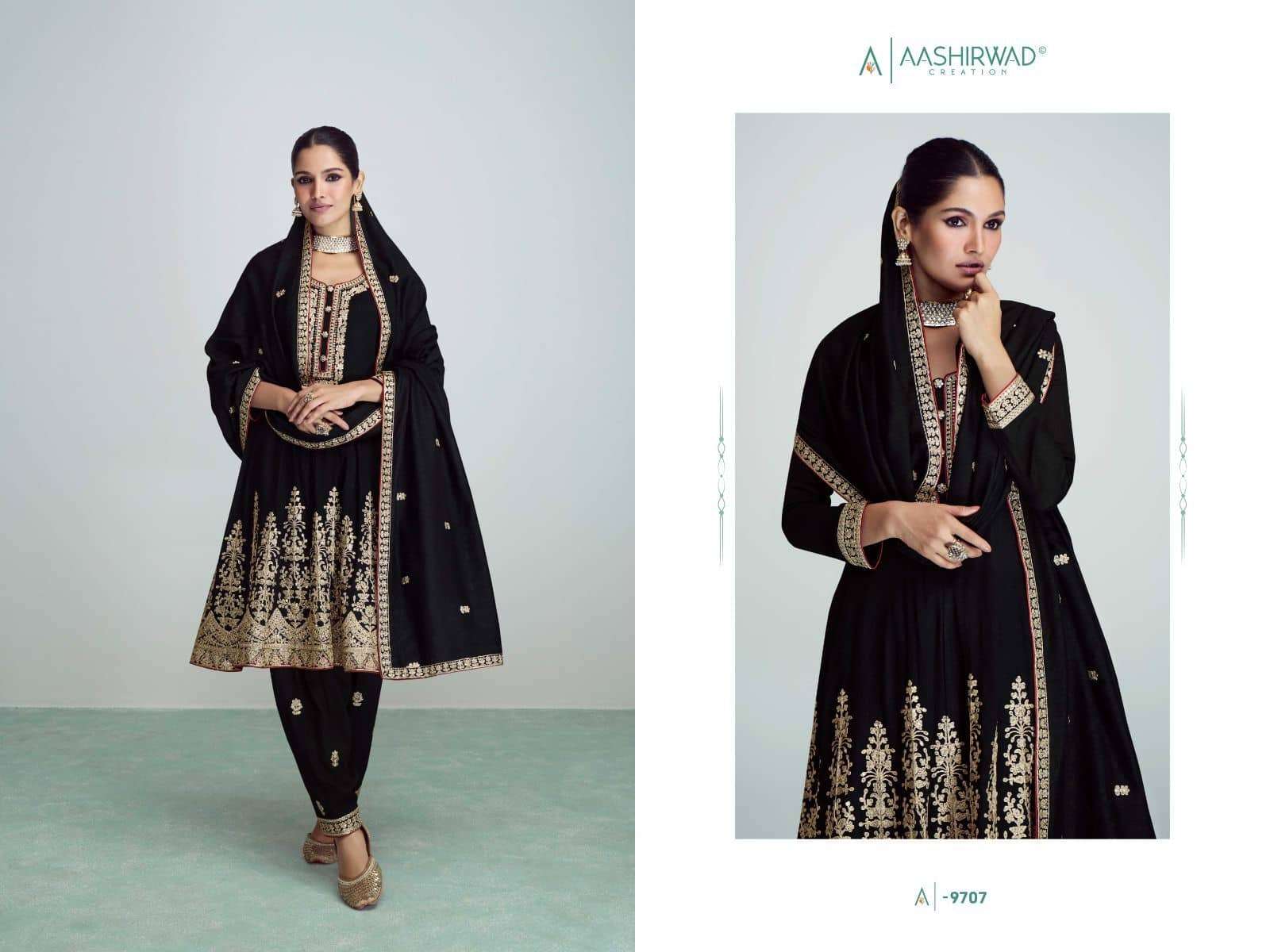 Aashirwad 9707 Riwaaz Fancy Designer Style Party Wear Salwar Suit Collection