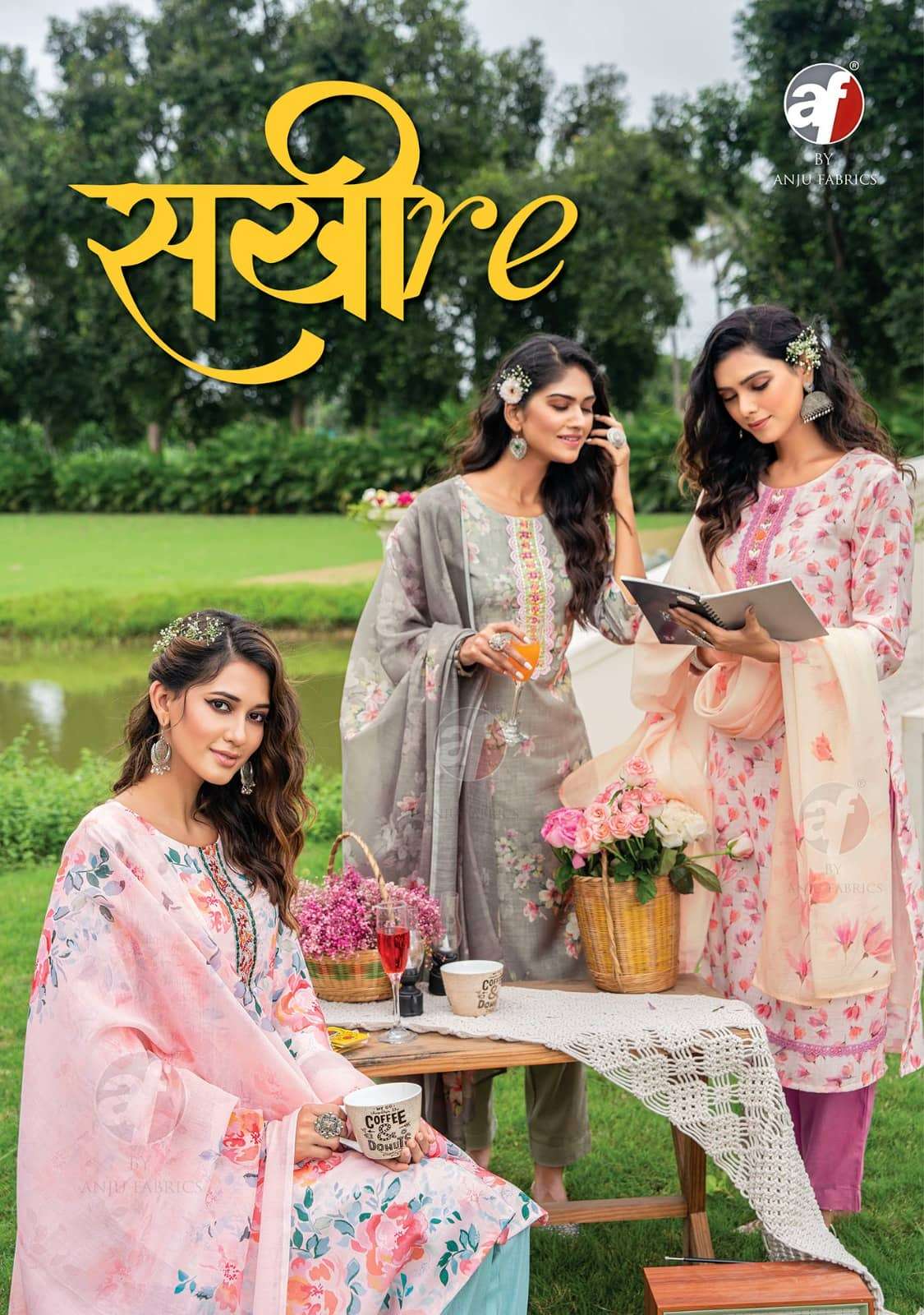 AF Stock Out Sakhire By Anju Fabrics Exclusive Linen Kurti pant Dupatta Set Collection