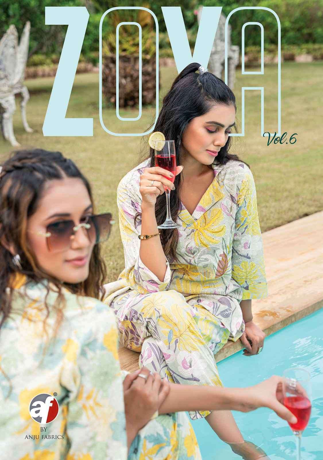 Af Stock Out Zoya Vol 6 Anju Fabrics Fancy Cord Set Premium Collection