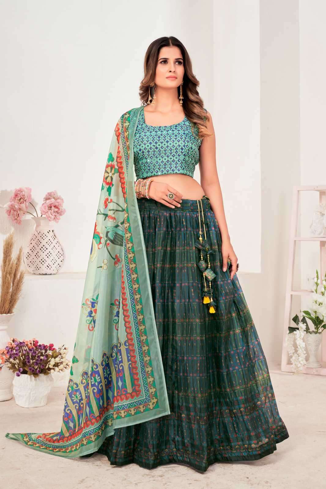 Amoha Trends C 10594 Traditional Design Crop Top Partywear Collection
