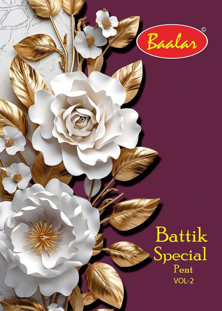 Baalar Battik Special Pent Vol 2 Readymade Battik Print Suit New Collection