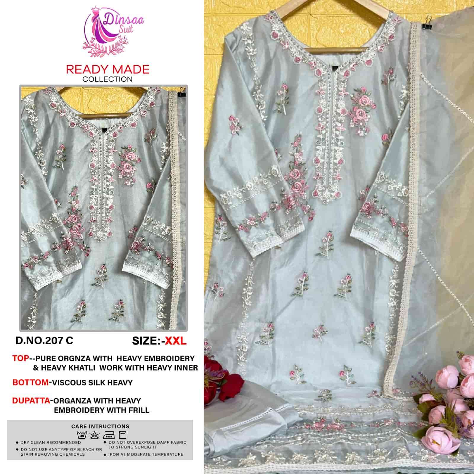 Dinsaa 207 C Pakistani Party Wear Style Salwar Suit Online Supplier 