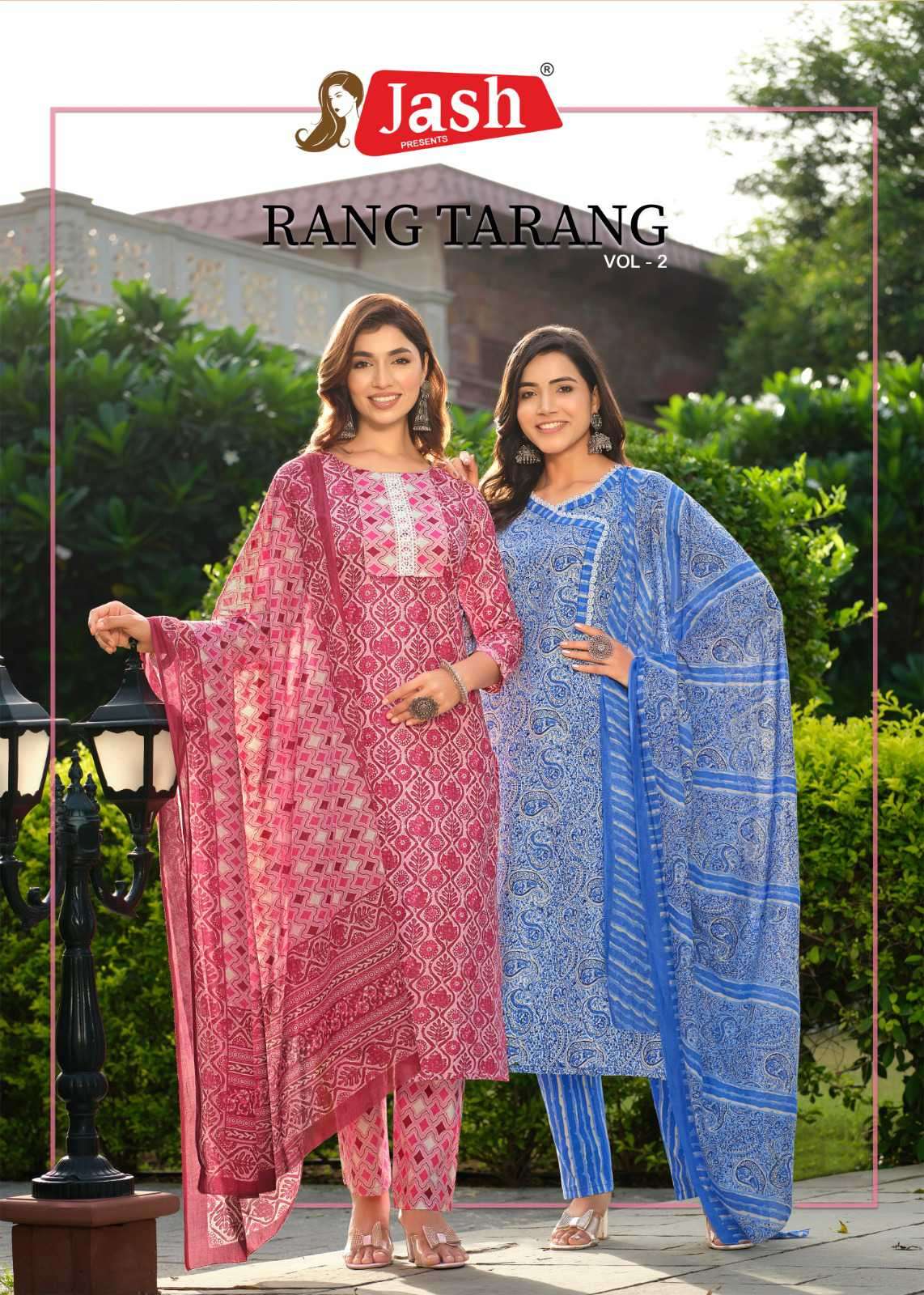 Jash Rang Tarang Vol 2 Fancy Printed Cotton Kurti Bottom Dupatta Set Exporter