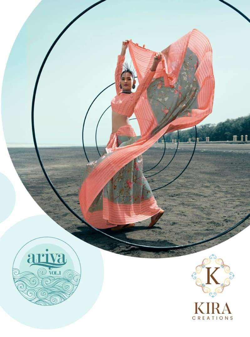 Kira Ariya Vol 1 Fancy Exclusive Digital Print Linen Saree Collection