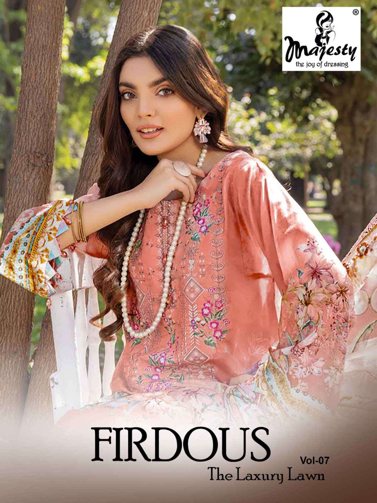 Majesty Firdous The Luxury Lawn Vol 7 Pakistani Cotton Salwar Suit Suppliers