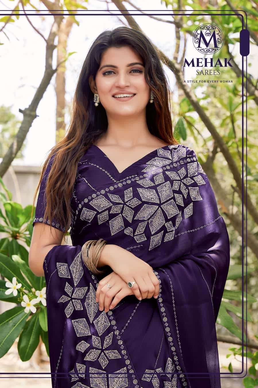 Mehak Sarees 593 Colors Fancy Style Party Wear Saree Online Wholasaler 