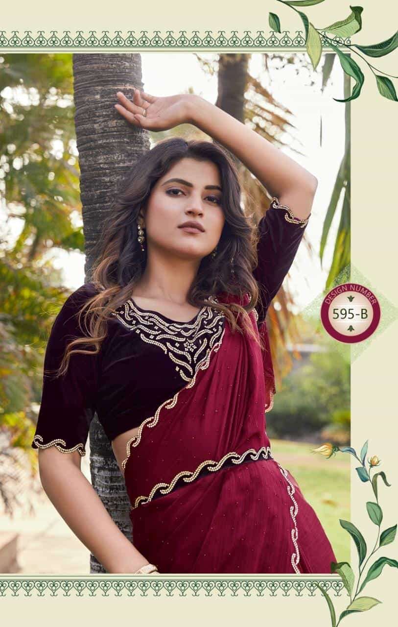 Mehak Sarees 595 Colors Exclusive Designer Party Wear Saree Wholasaler