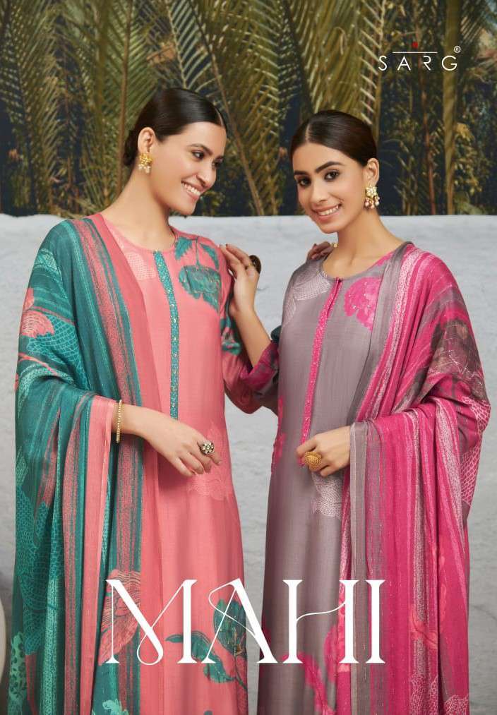 Sarg Mahi Fancy Digital Print Exclusive Silk Salwar Suit Catalog Dealers