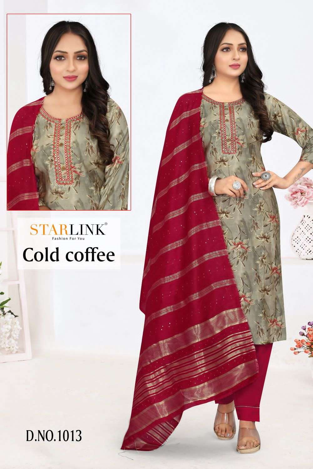 Starlink Cold Coffee Ethnic Wear Kurti Pant Dupatta Size Set Designs