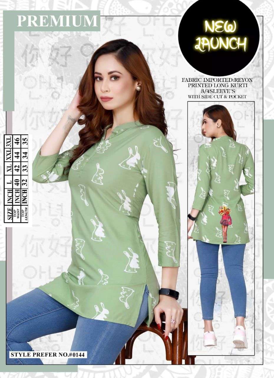 Summer Special Vol 144 Fancy Rayon Office Wear Short Kurti New Collection