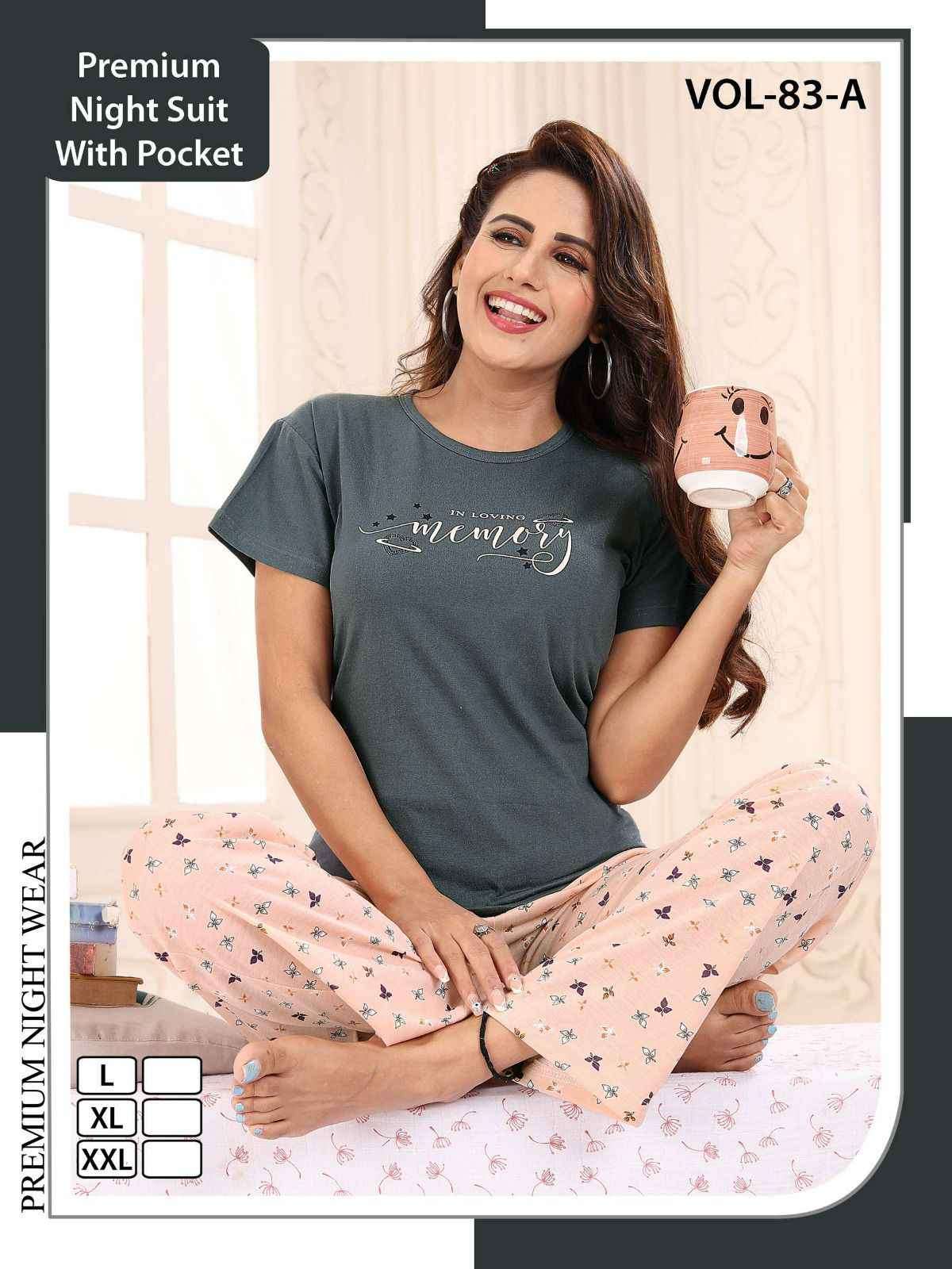 Trendy Vol 83 A Night Wear Cotton Tops N Pants  Fancy Collection