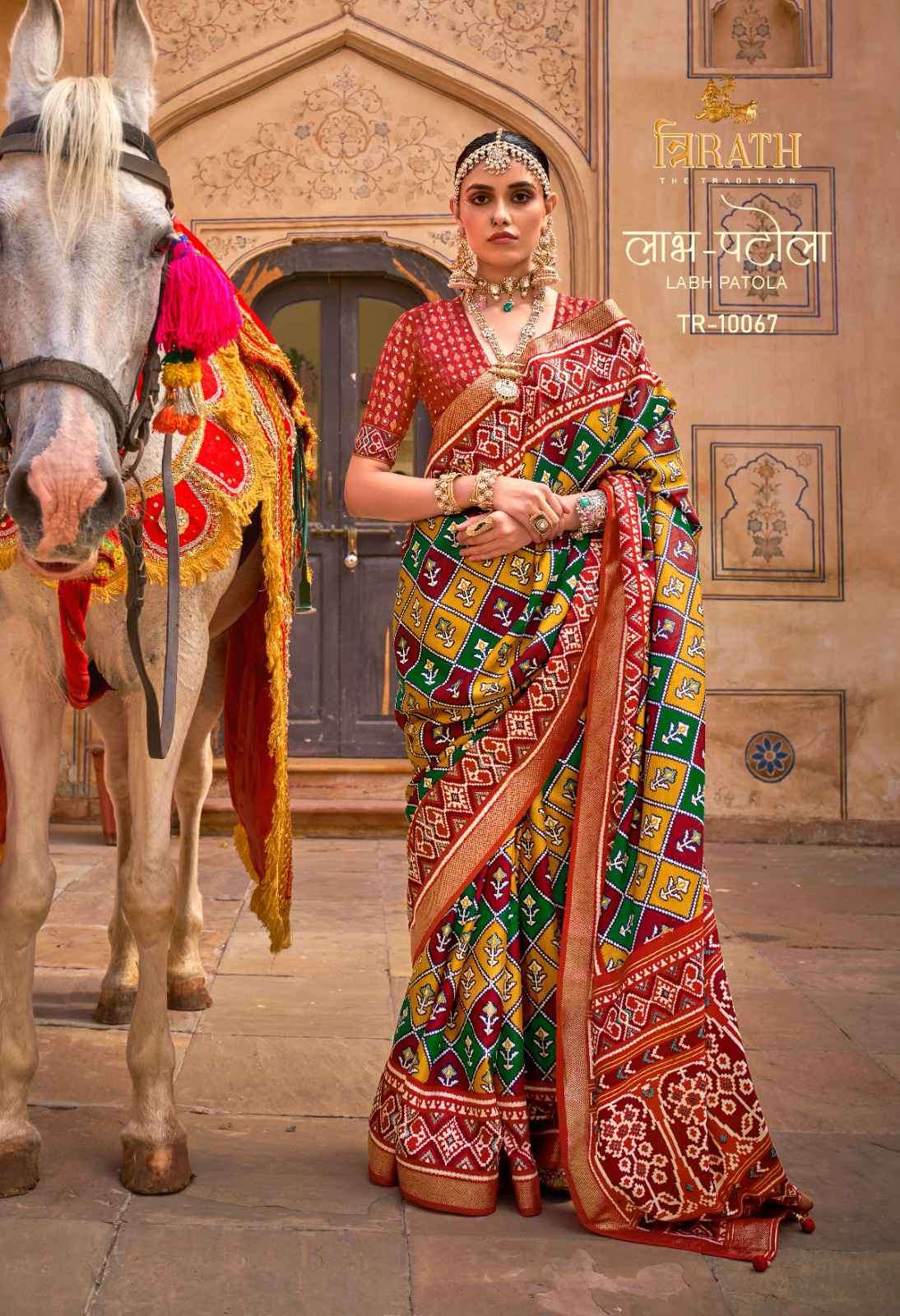 Trirath Labh Patola 10067 To 10078 Fancy Silk Patola Designs Saree Suppliers