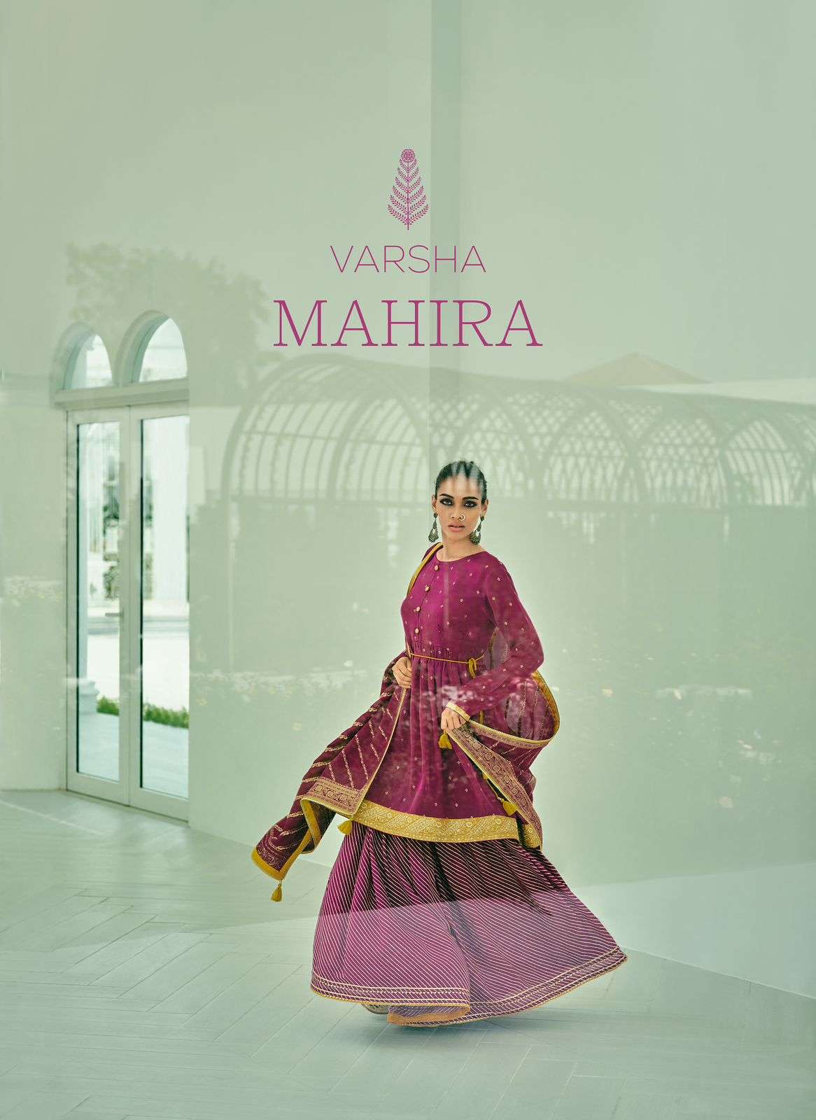 Varsha Mahira Fancy Satin Silk Ladies Wear Branded Partywear Suit Dealers