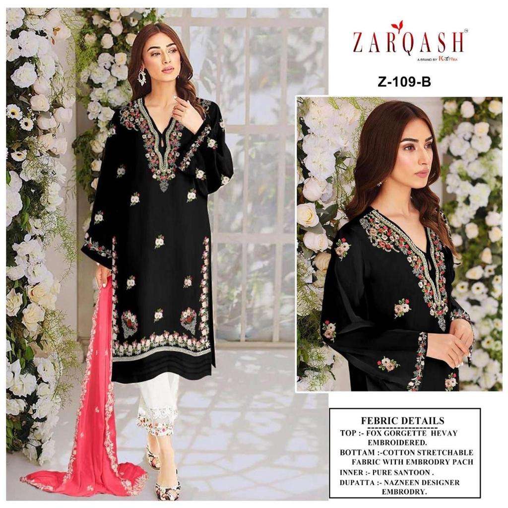 Zarqash 109 B Pakistani Style Readymade Kurti Bottom Dupatta Collection