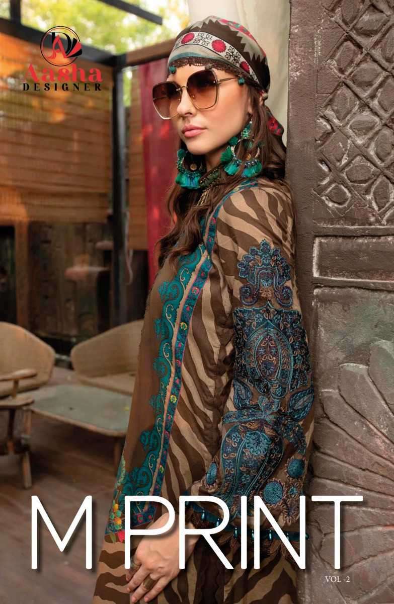 Aasha Designer M Print Vol 2 Pure Cotton Printed Pakistani Dress Dealers