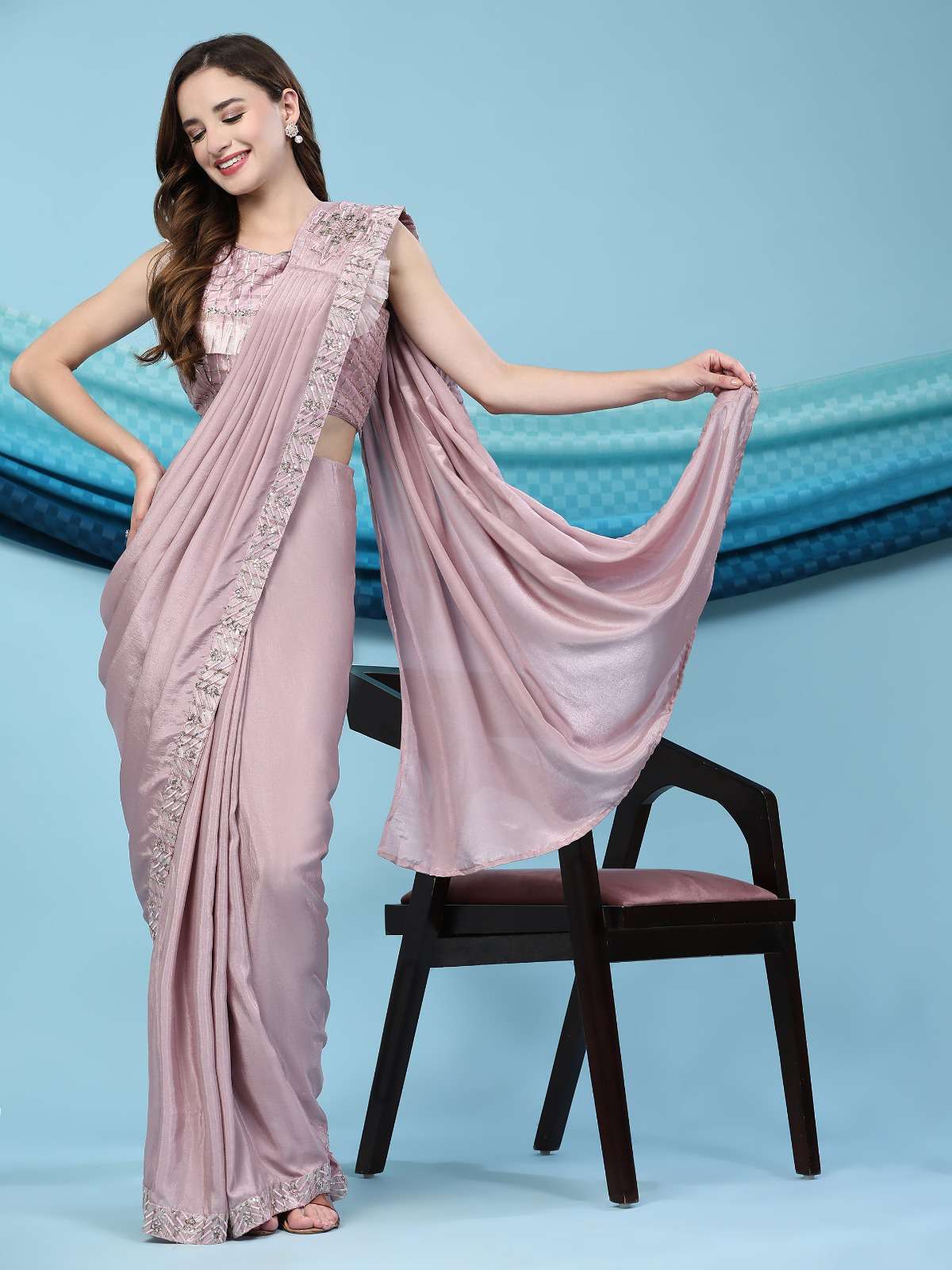 Amoha Trends 247 Colors Designer Silk Readymade Partywear Saree New Designs