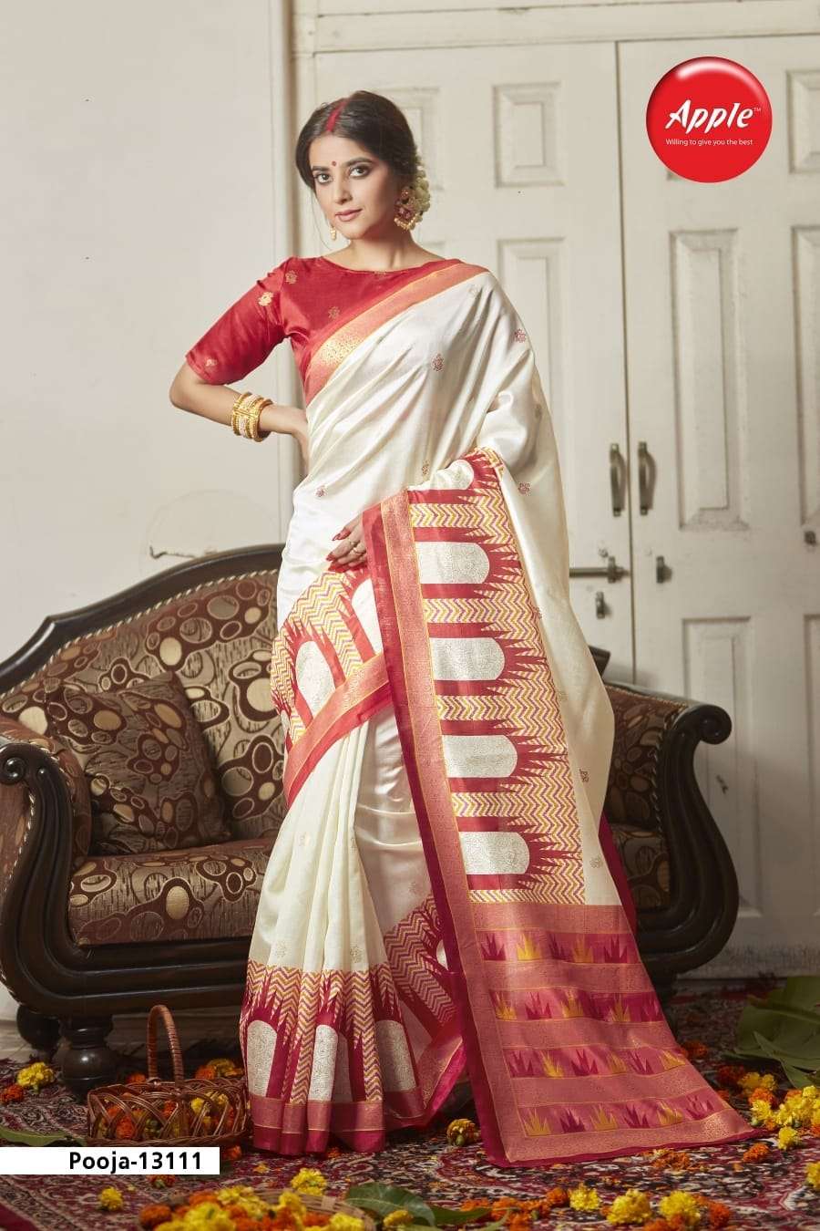 Apple Pooja Special Vo 13 Traditional Designs Festive Special Saree New Arrivals