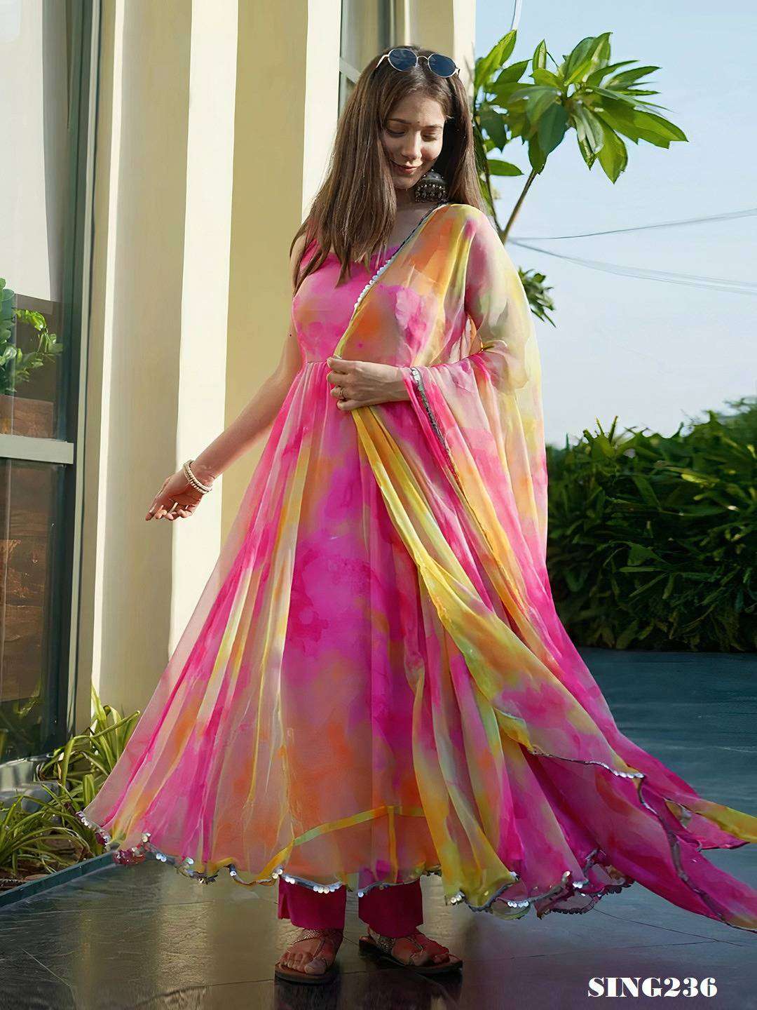 Arya Designs Sing236 Fancy Organza Traditional Dress New Arrivals