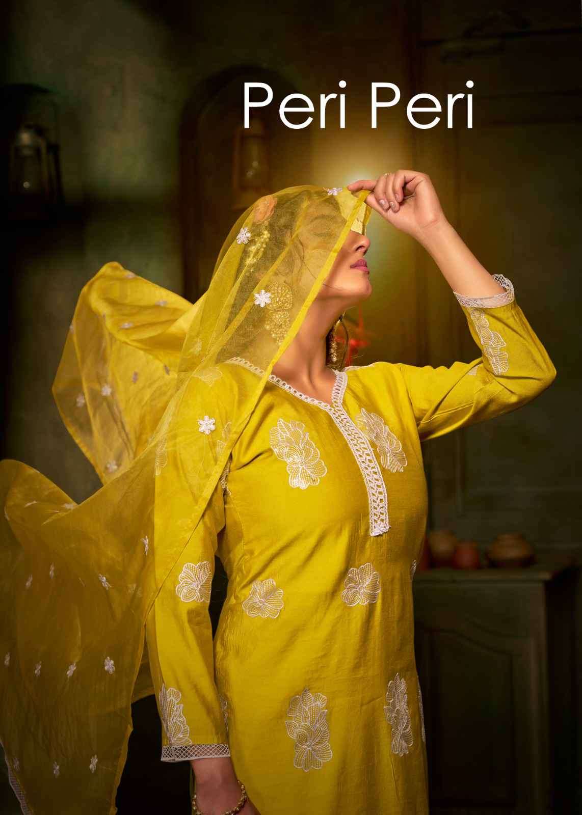 Banwery Peri Peri Designer Silk 3 Piece Festive Wear Suit Wholesaler