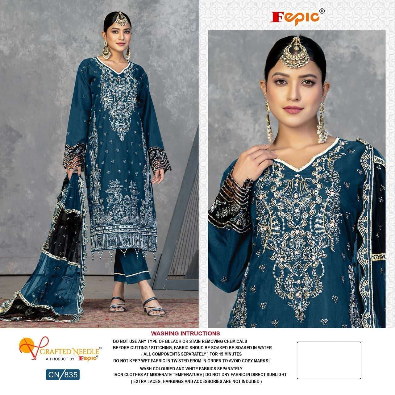 Crafted Needle CN 835 By Fepic Heavy Designer Partywear Style Readymade Suit Exporter