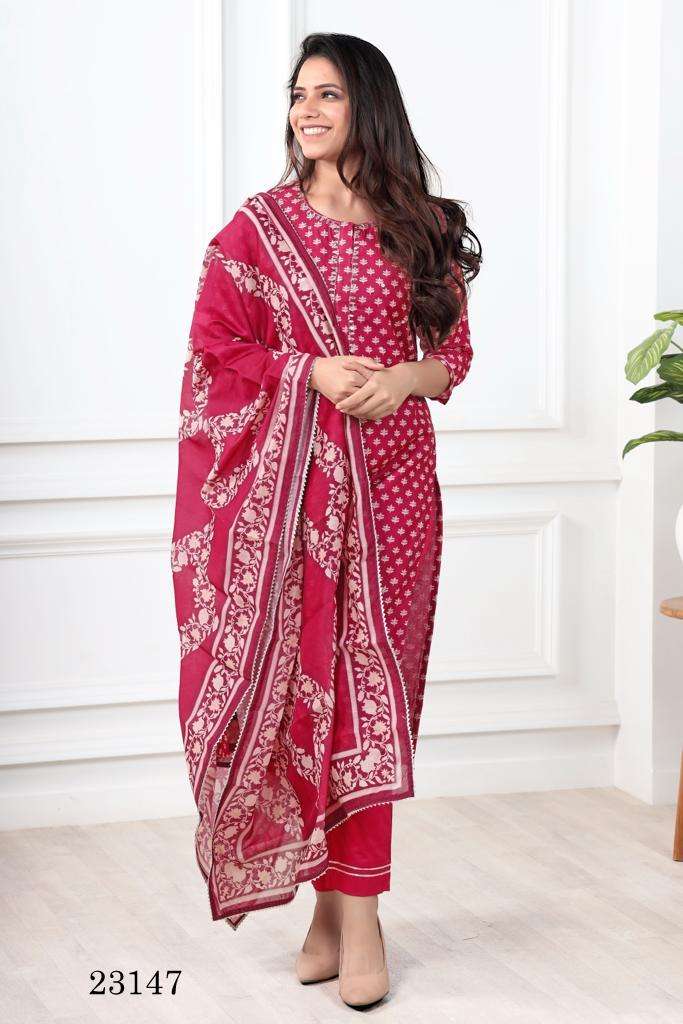 Maroon Chanderi Cotton Silk Kurti with Soft Organza Dupatta – Suvi Trends
