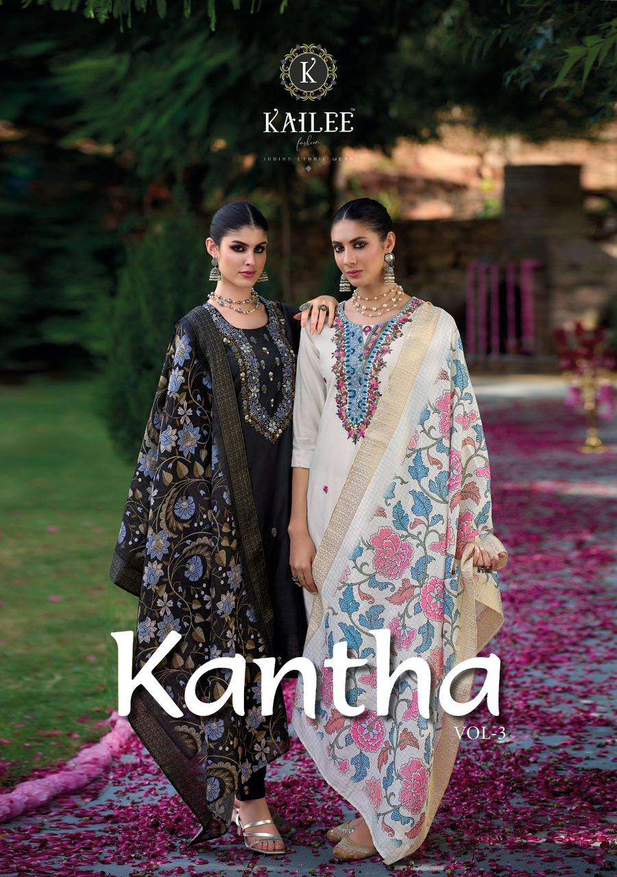 Kailee Kantha Vol 3 By Kalki Fashion Festive Wear Kurti Pant Dupatta Set Dealers
