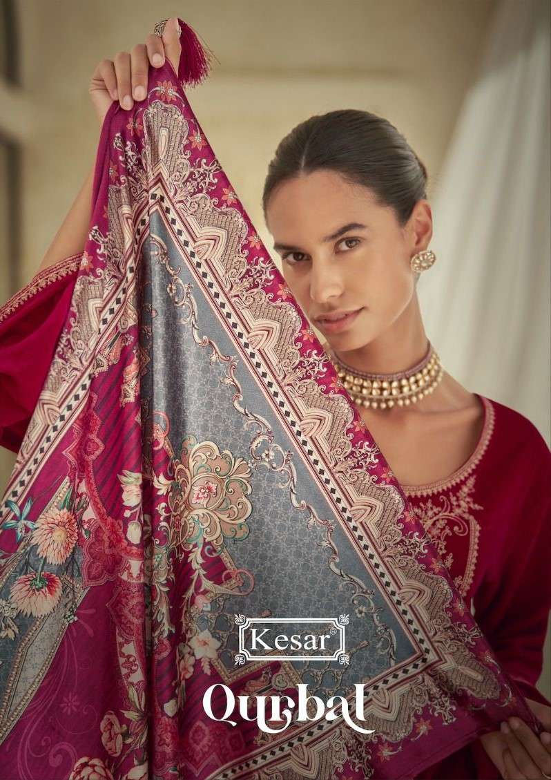 Karachi Prints Kesar Qurbat Designer Velvet Suit Catalog Wholesaler