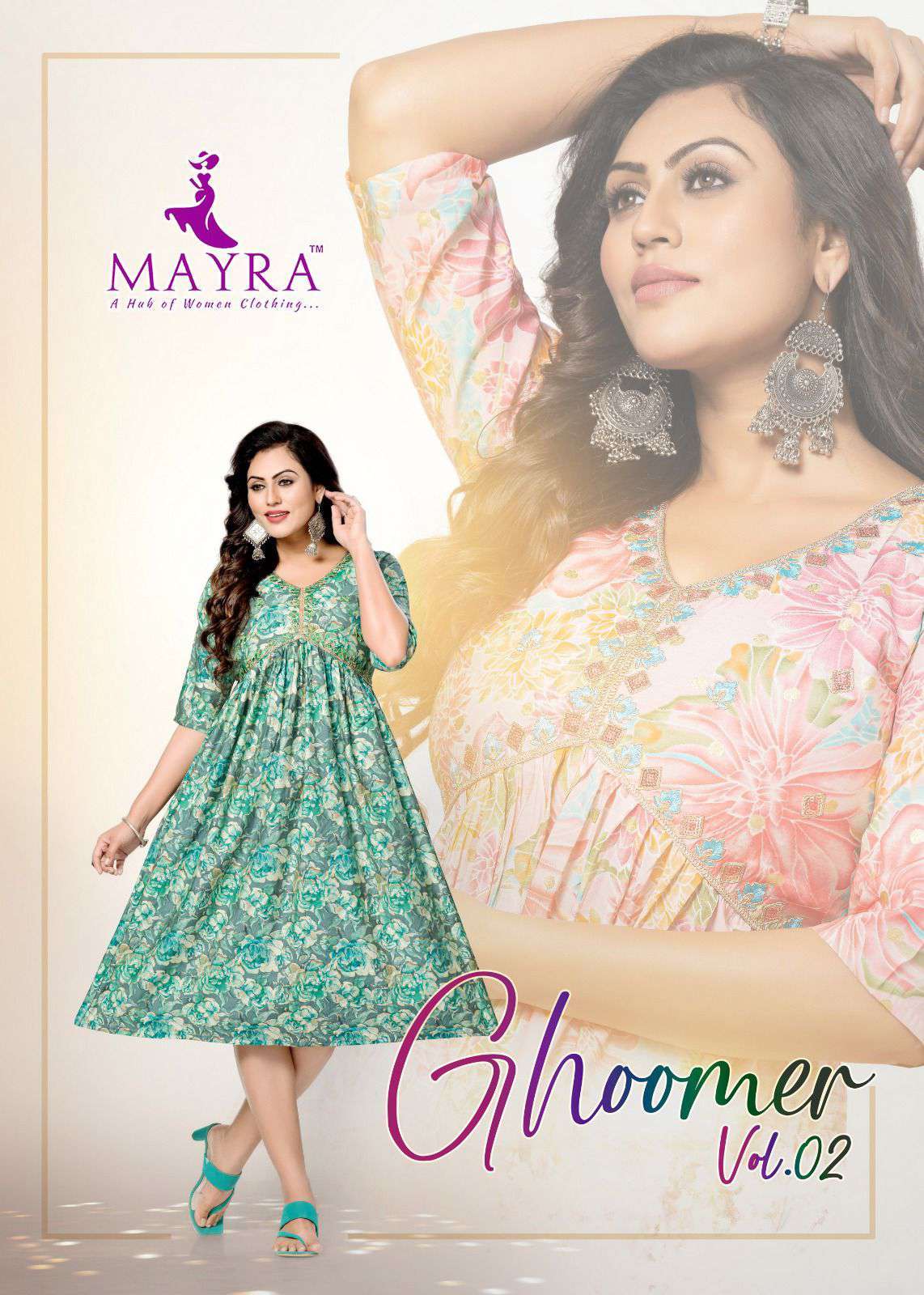 Mayra Ghoomer Vol 2 Heavy Chanderi Print Fancy Aaliya Style Kurti New Designs