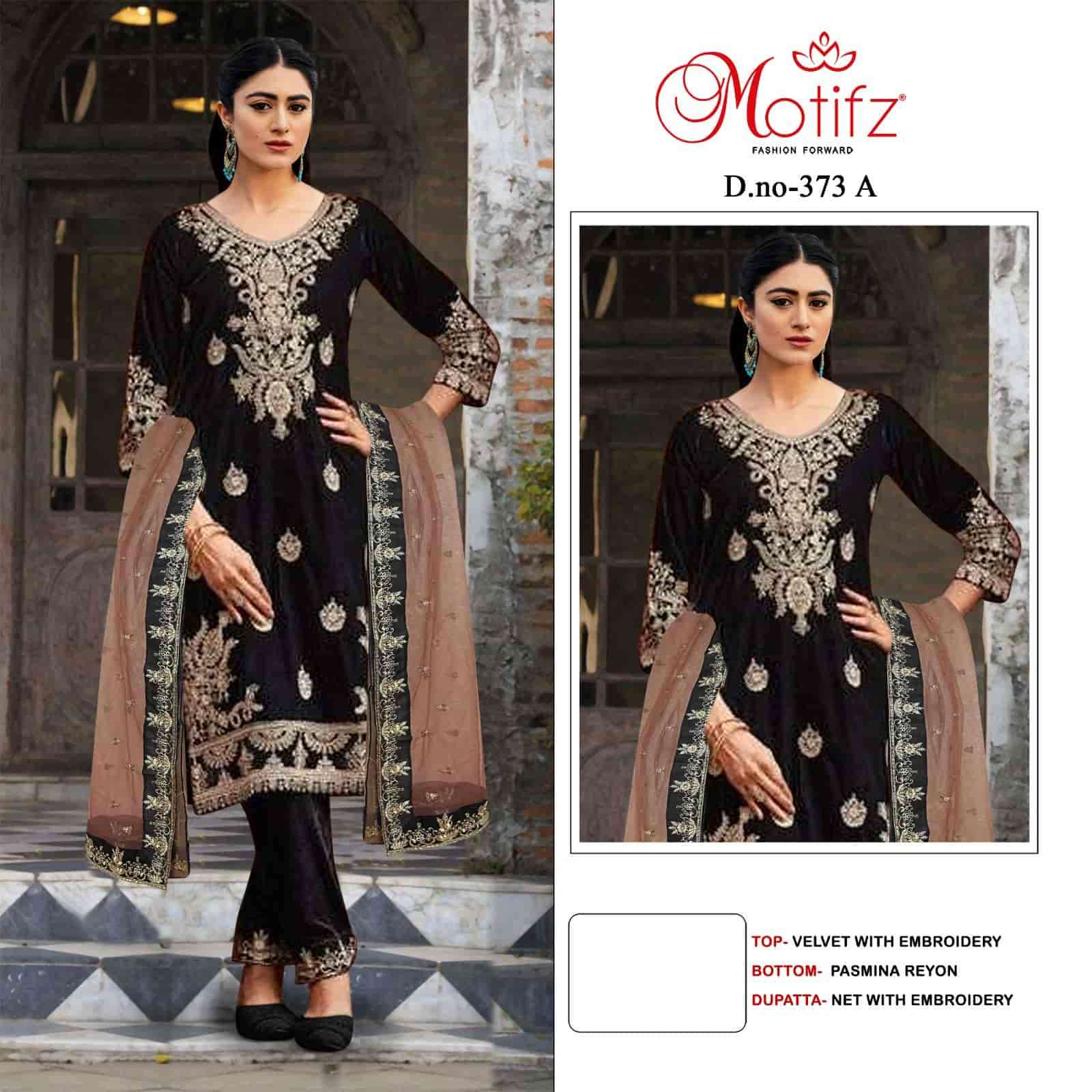 Motifz 373 Colora Pakistani Style Designer Velvet Salwar Suit Wholesaler