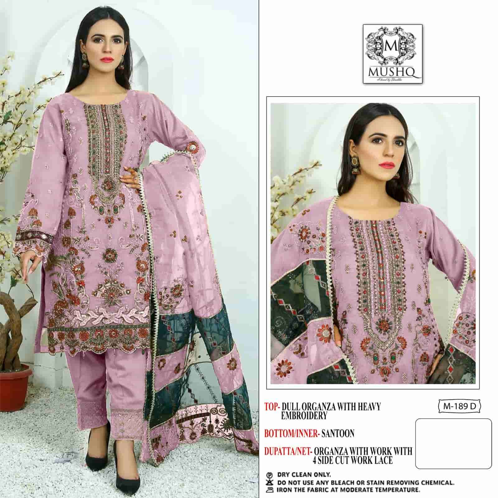 Mushq M 189 Colors Pakistani Festive Wear Style Salwar Suit Wholesaler