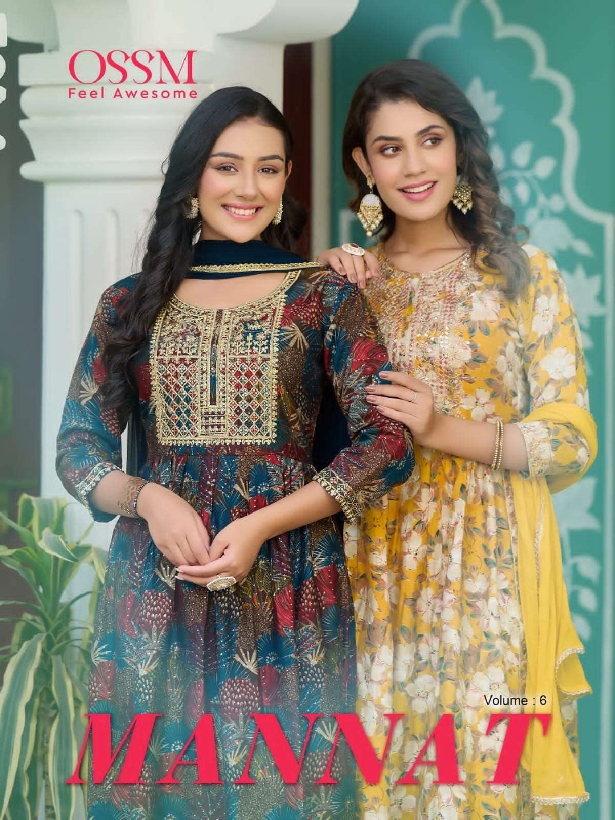 Ossm Mannat Vol 6 Exclusive Nayra Style Readymade Suits Wholesaler